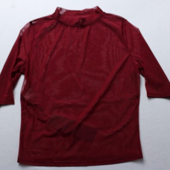 Disturbia Women's Jinx Mesh Short Sleeve Crop Red Size 8 - Picture 4 of 5